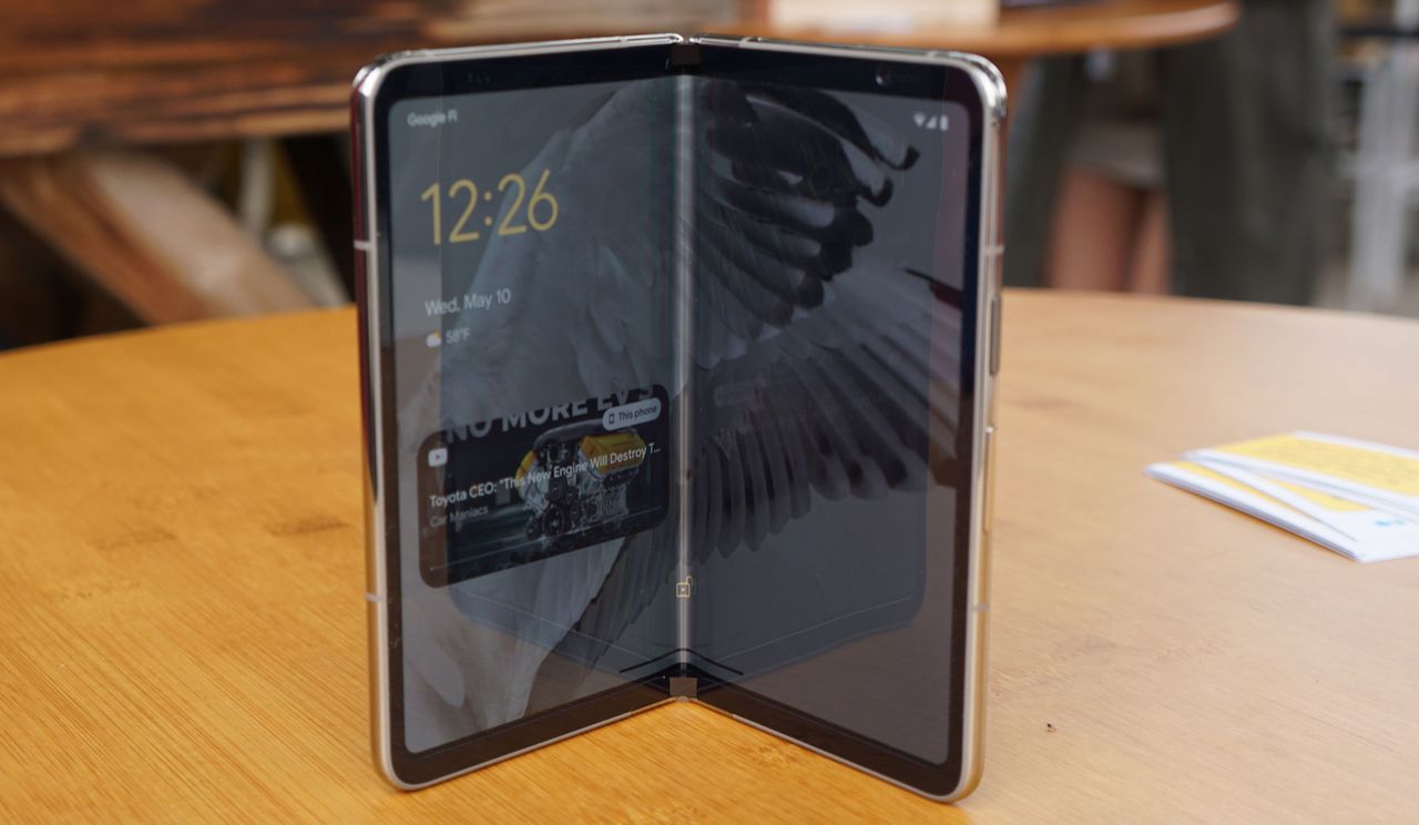 Google Pixel Fold partially folded