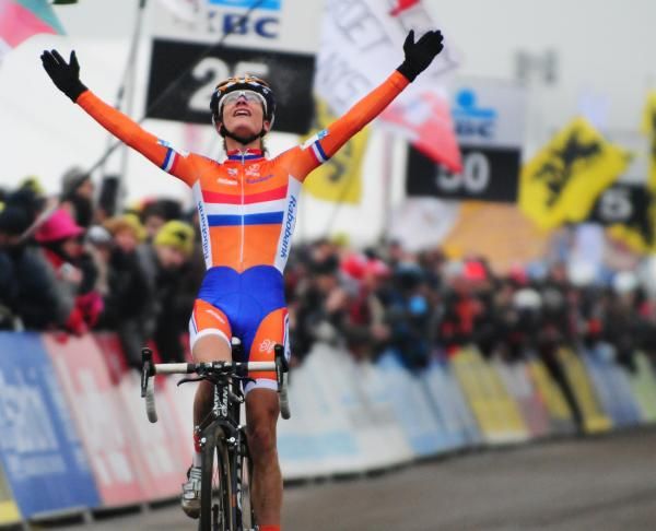 (Netherlands) celebrates a commanding victory in Koksijde