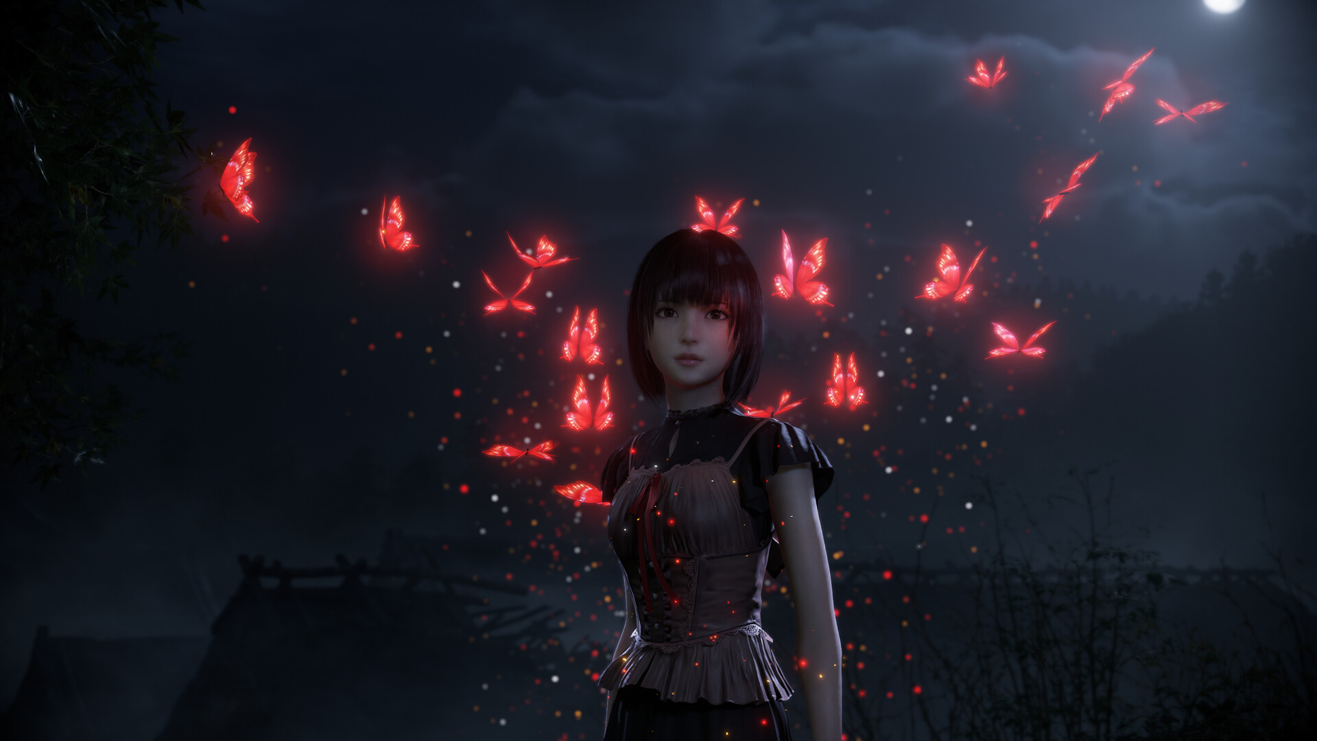 Mio stands in front of a fleet of red butterflies