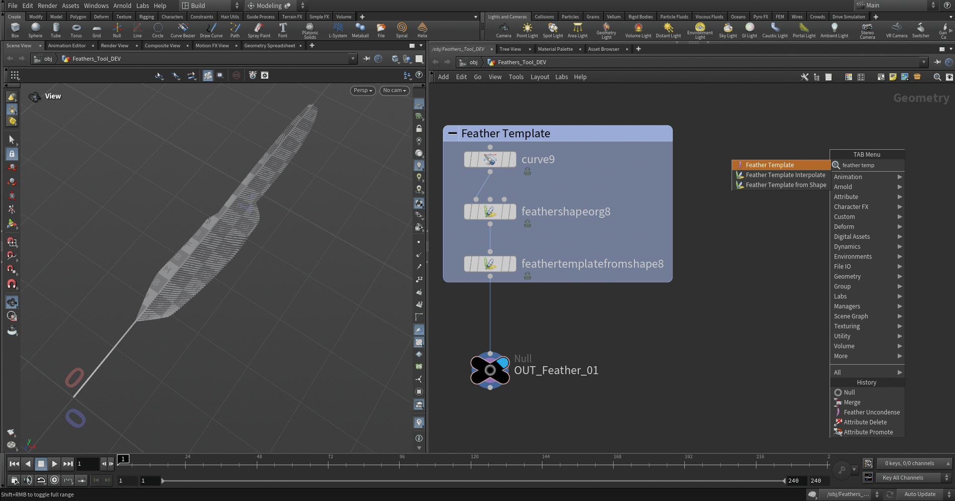 Follow Mario Leone's tutorial to use Houdini 20 feather tool, image 5