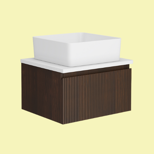 Victorian Plumbing, Osaka Slatted Dark Oak Vanity Unit