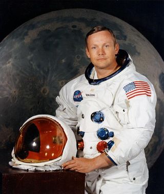 Neil Armstrong, the first man to walk on the moon, poses for his NASA portrait ahead of his historic Apollo 11 mission in July 1969.