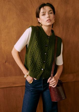 Roxane Cardigan - Perfect Green - Wool - Sézane