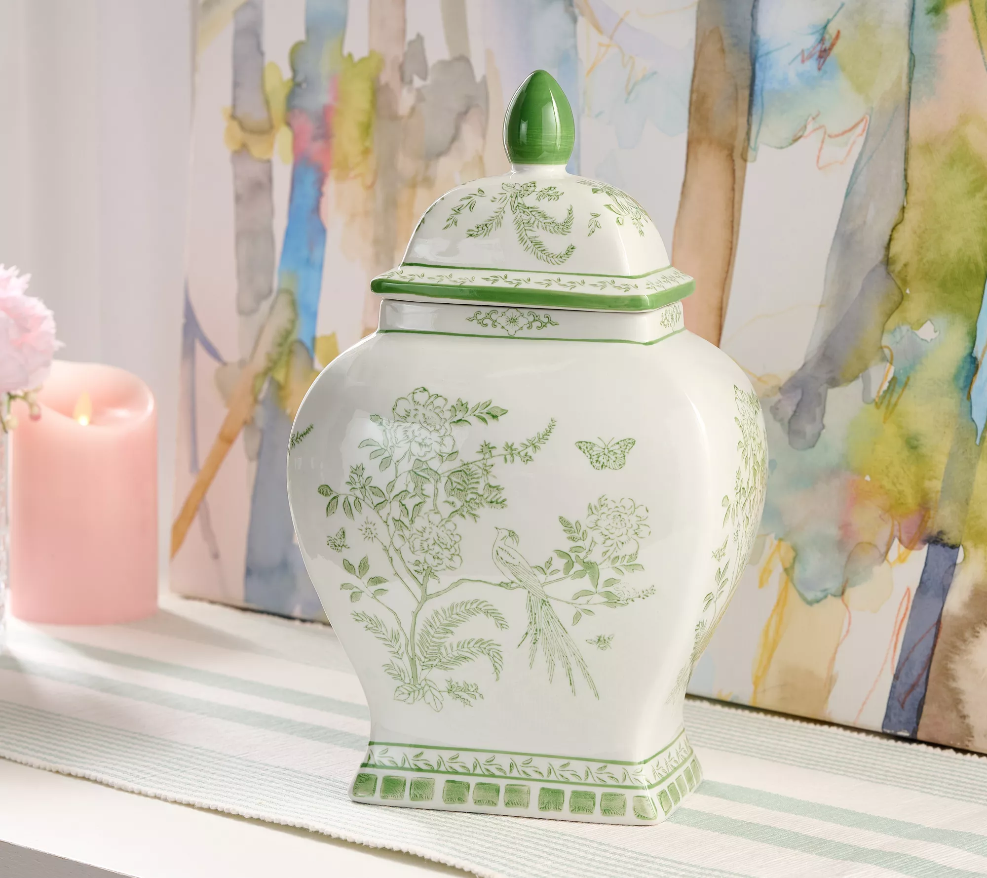 Mrs. H by Dee Hilfiger 13" Porcelain Ginger Jar