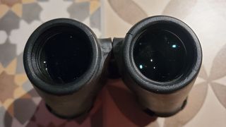 Nikon Travelite EX 8x25 close-up of objective lenses