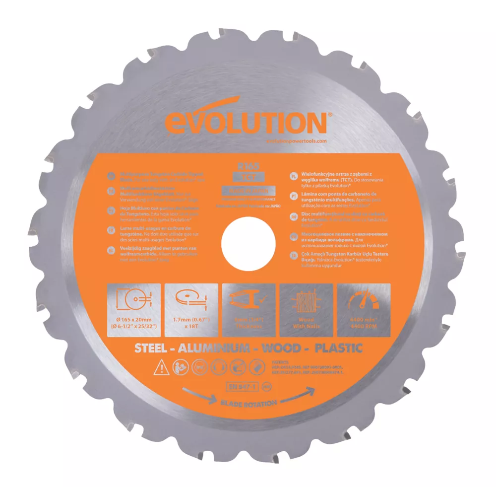 Evolution Multi-Material Tct Blade 165mm X 20mm 18t