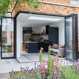 Single storey kitchen extension with corner bifold doors