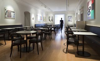 The Hugh Casson room, dedicated to the late architect and designer, is a main-floor café with a custom interior by David Chipperfield and artworks by Royal Academicians