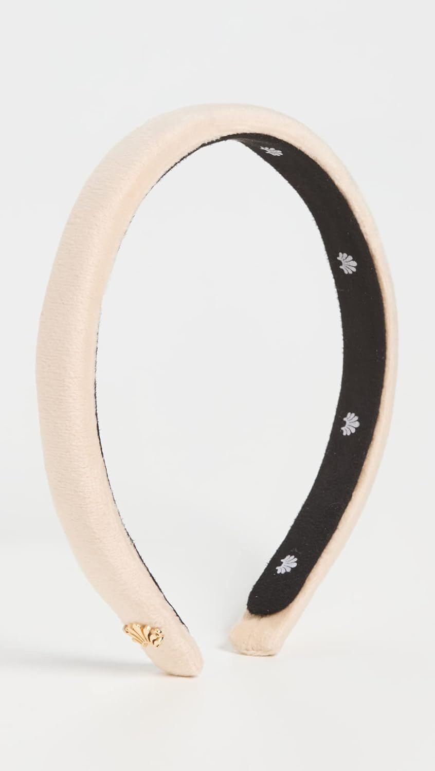 Lele Sadoughi, Lele Sadoughi Women's Velvet Gigi Headband, Latte, Tan, One Size