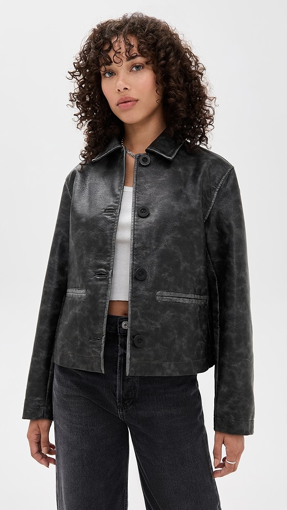 Free People Hera Vegan Leather Jacket