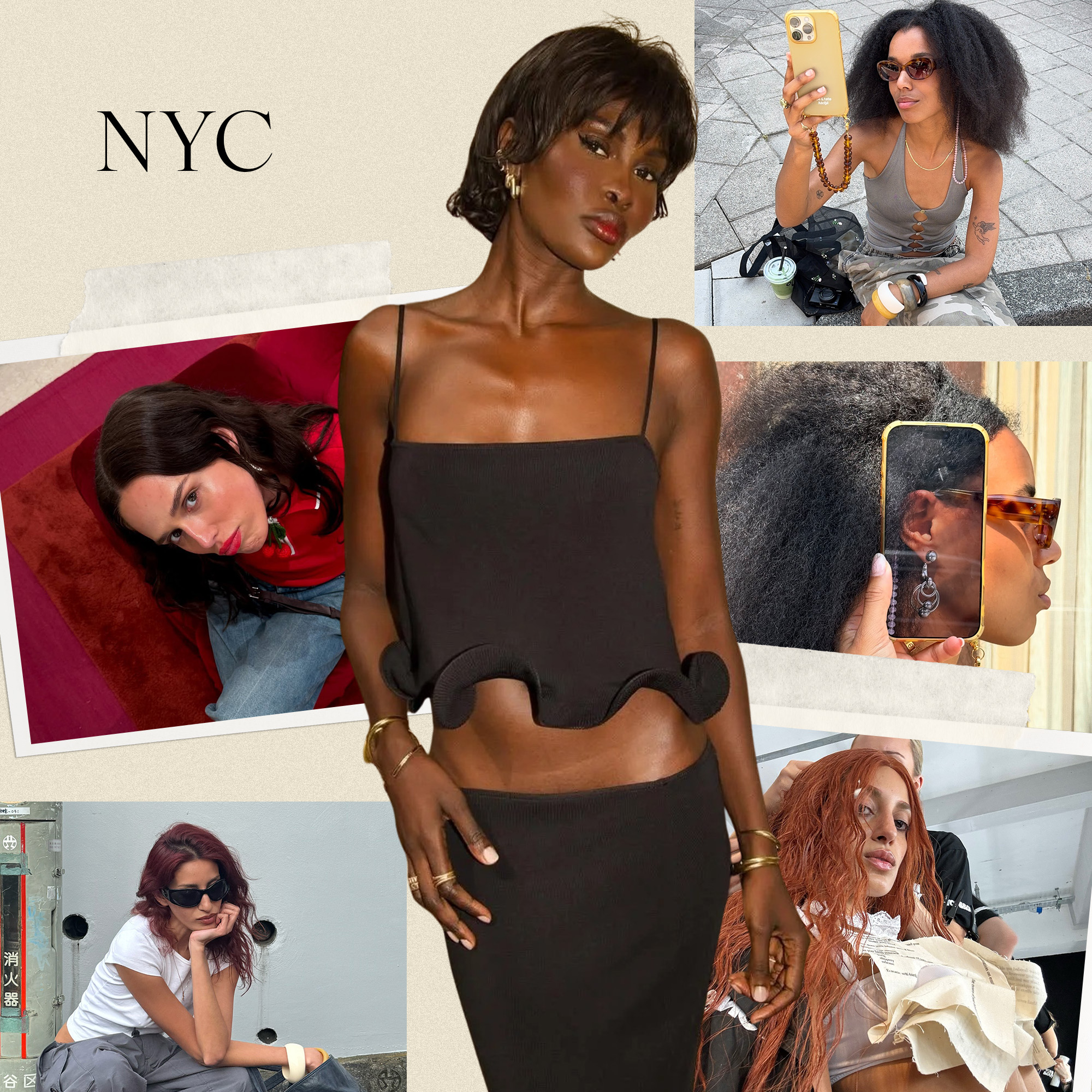 A group of women wearing chic hairstyles in New York City.