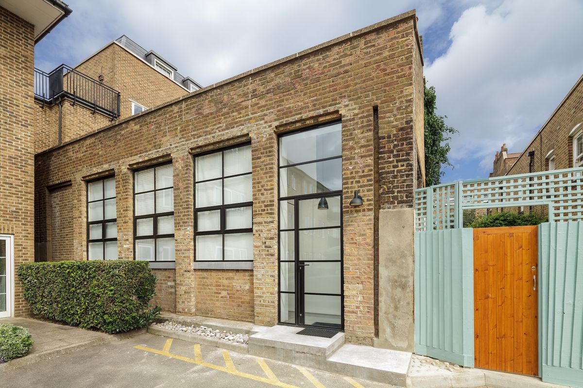 exterior of a converted schoolhouse