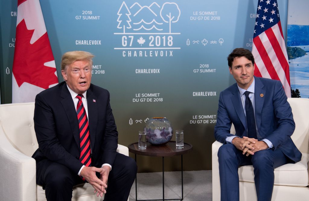 President Trump and Justin Trudeau.