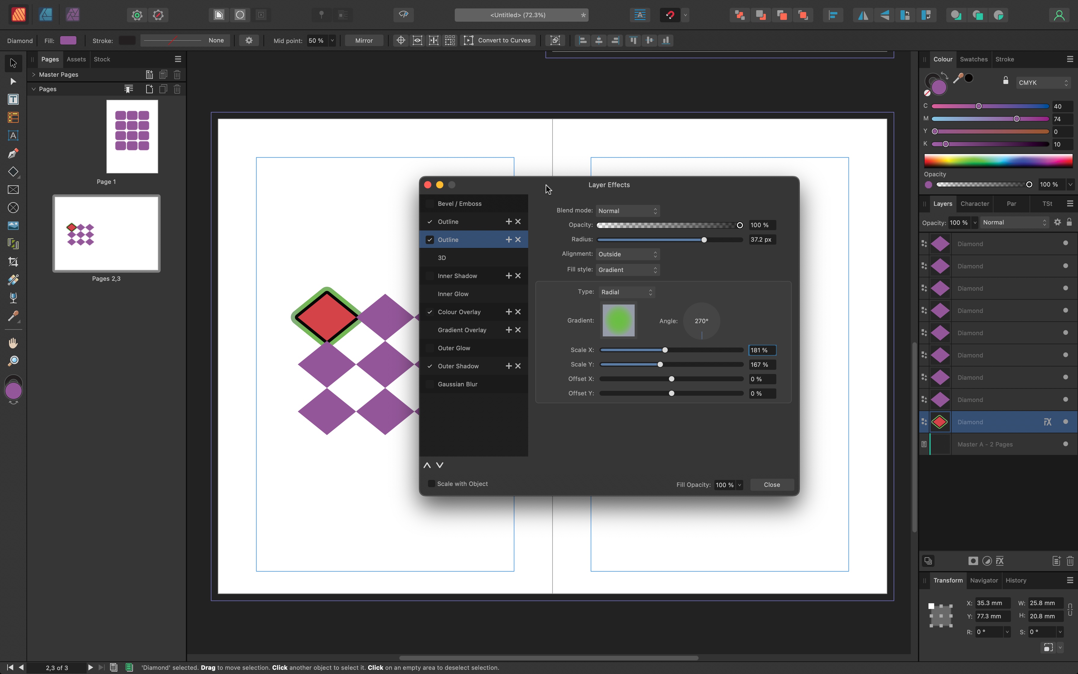 Serif Affinity Publisher 2 layout de página e software de editoração eletrônica em uso