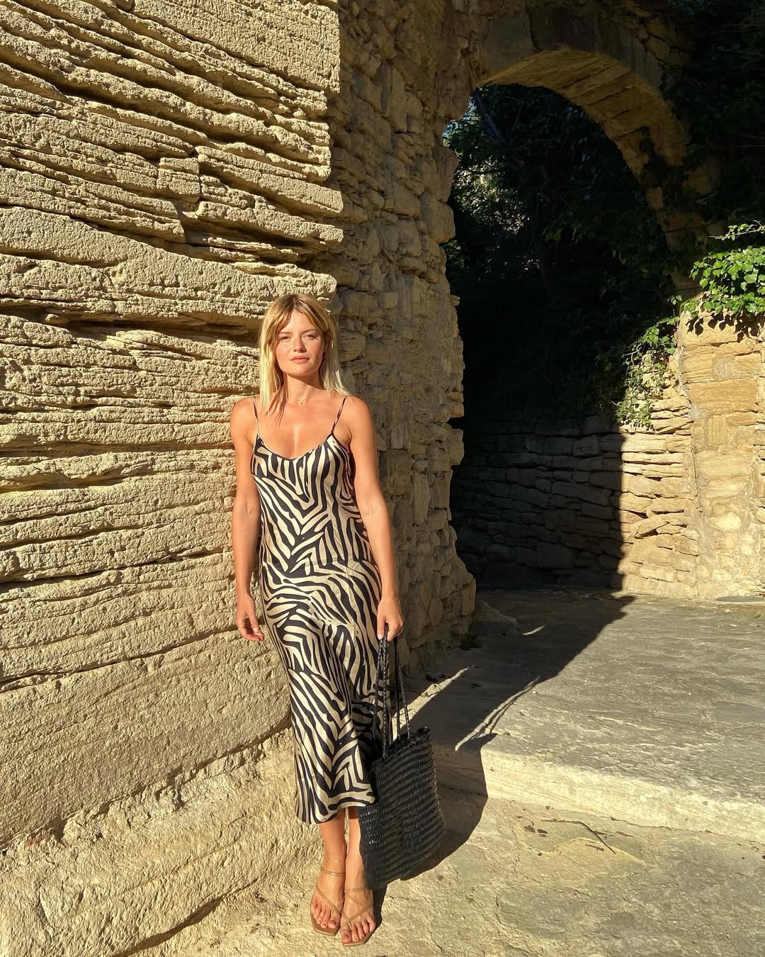 Sabinasocol wears a slip dress