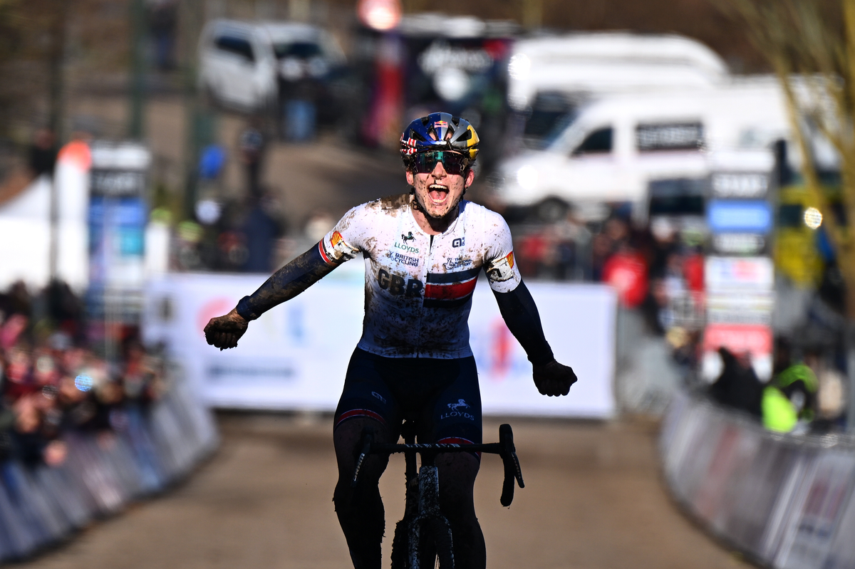 B&auml;ckstedt roars over the line as she takes victory