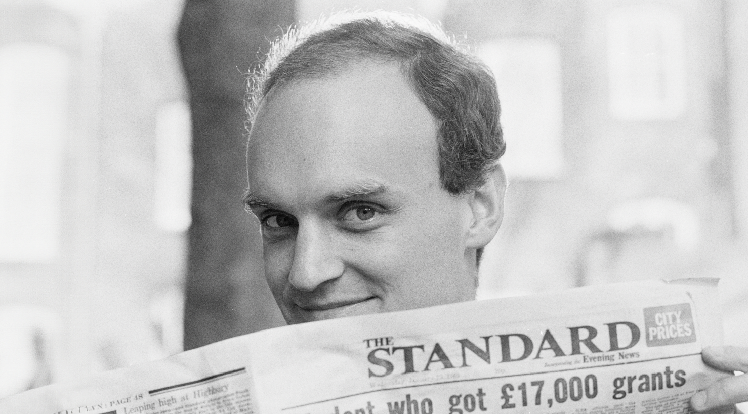 Nicholas Coleridge pictured early in his career, in 1985, when he was a columnist for The Standard.