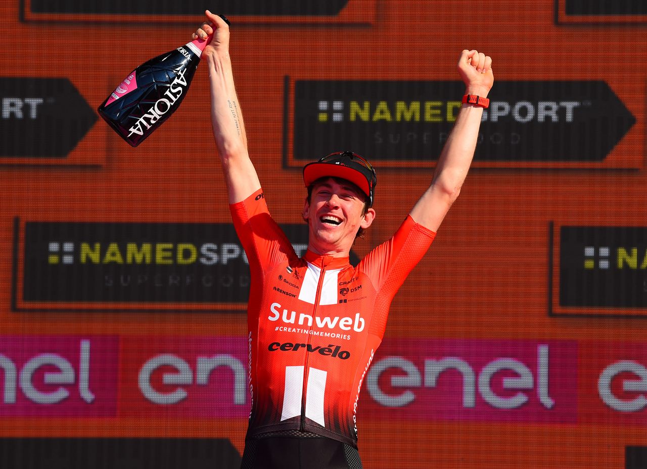 Chad Haga (Sunweb) celebrates his stage victory