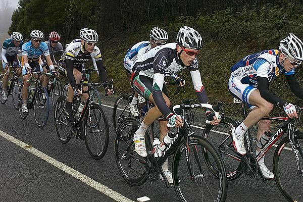 The lead group got themselves a nice gap approaching the top of the climb on stage two.