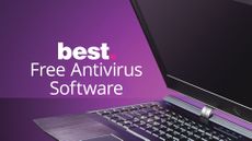 "Best Free Antivirus Software" next to a laptop being opened