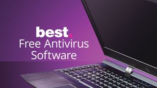 "Best Free Antivirus Software" next to a laptop being opened