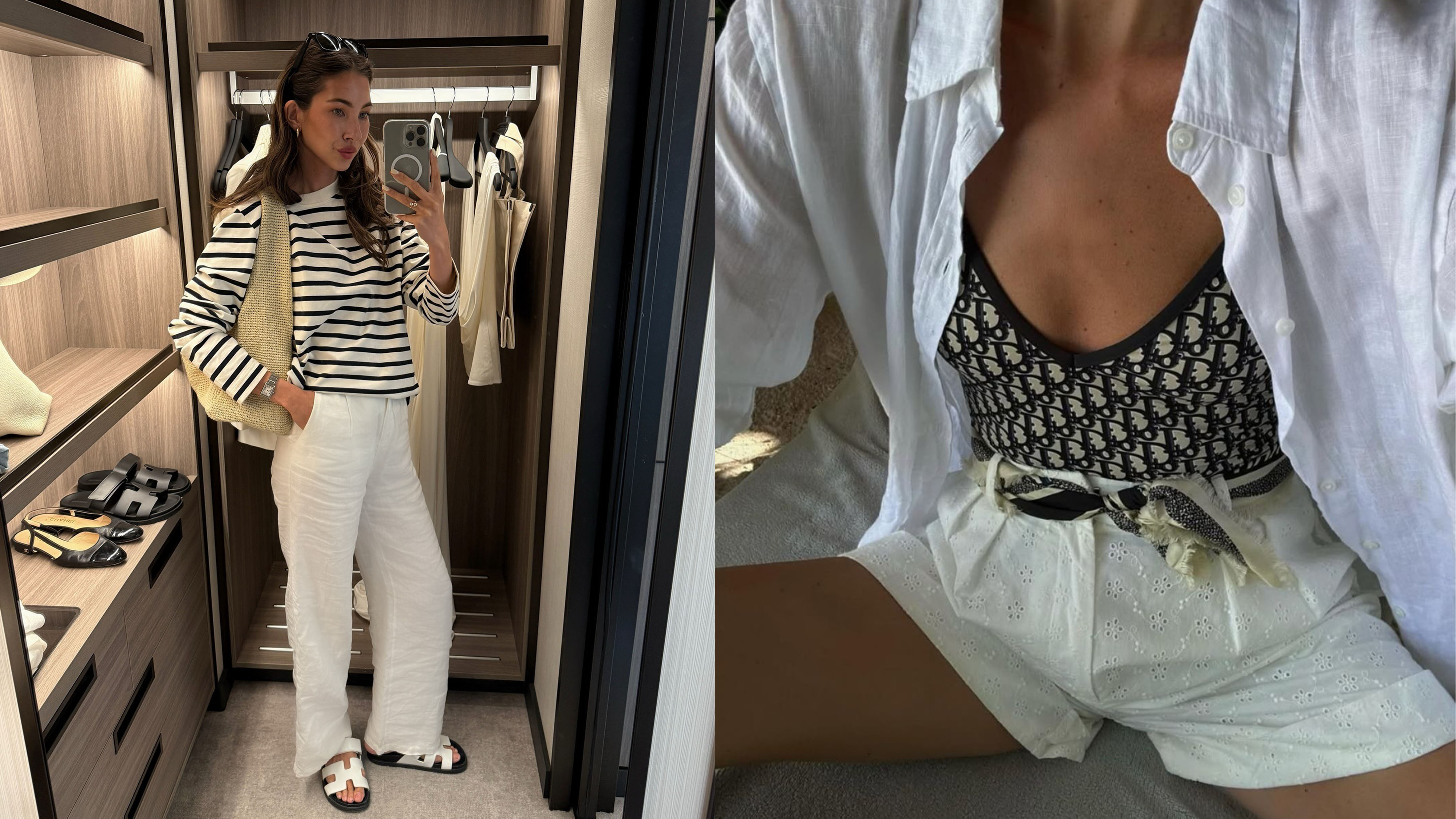 Collage of women wearing summer outfits.
