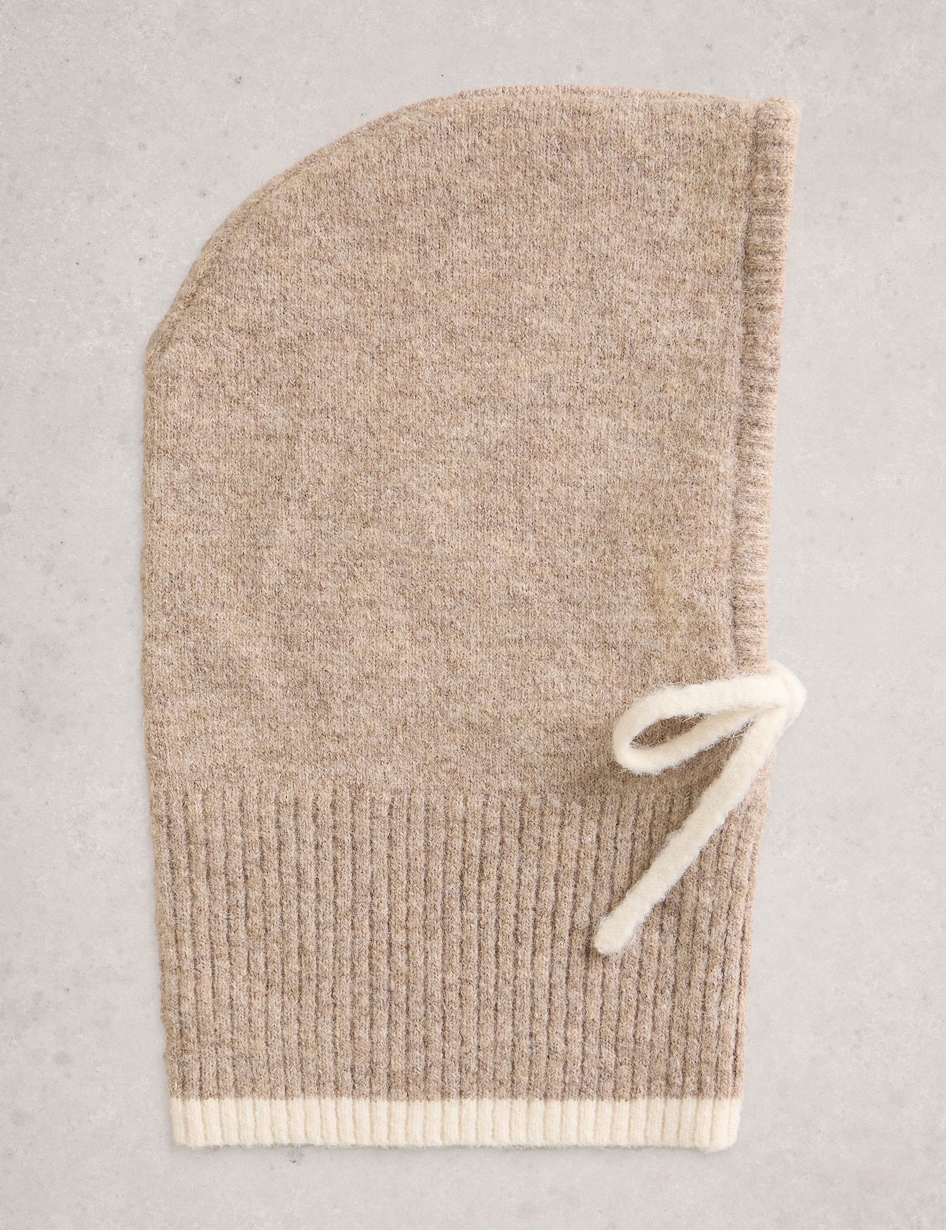 Knitted Tie Detail Hood