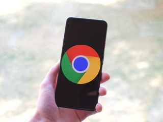 Google Chrome logo on a mobile screen