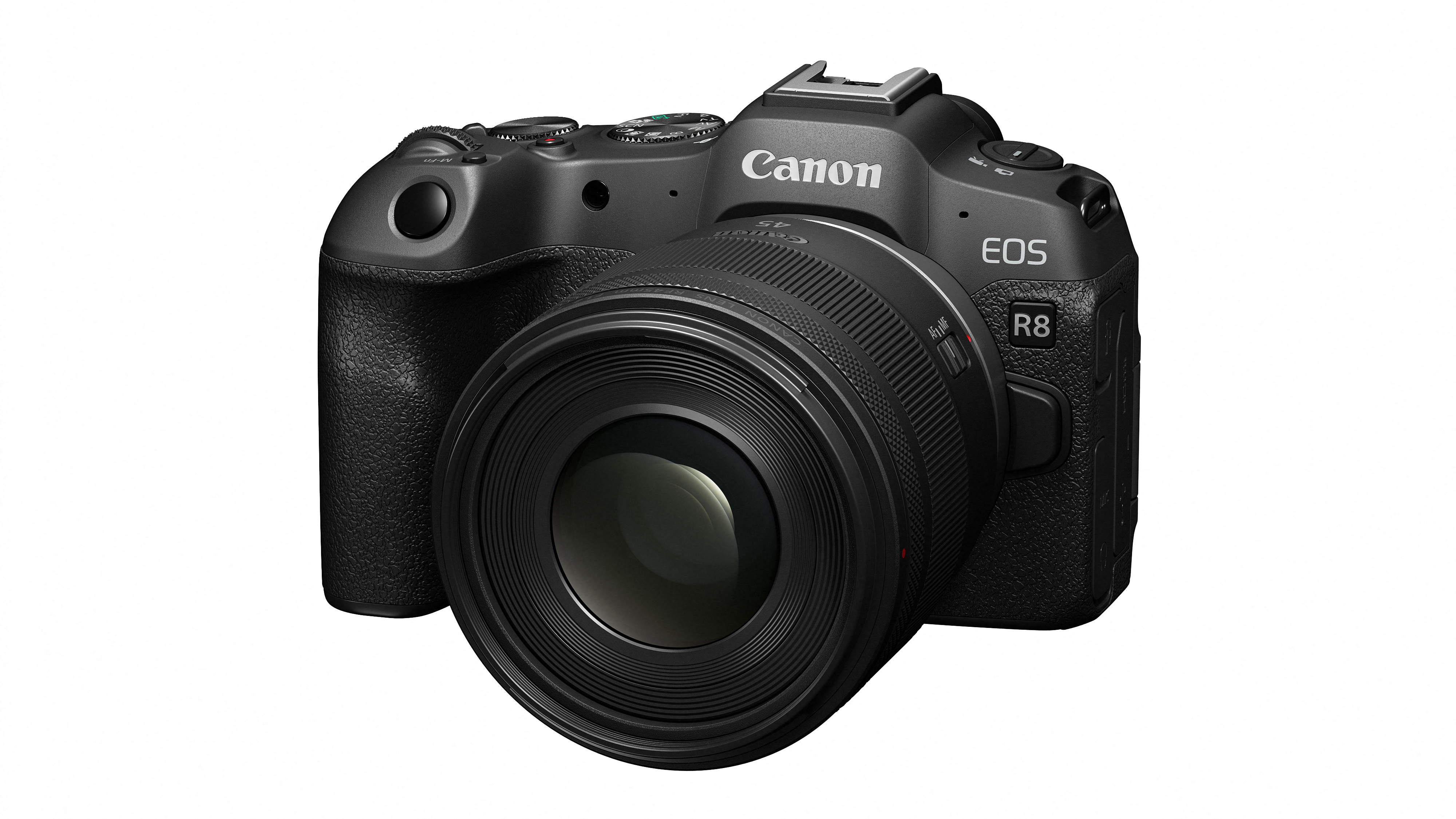 Canon RF 45mm f/1.2 STM against a white background