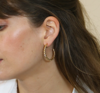 ORELIA CHUNKY TWIST HOOP EARRINGS-GOLD|was £25.00 now £12.50 / $18