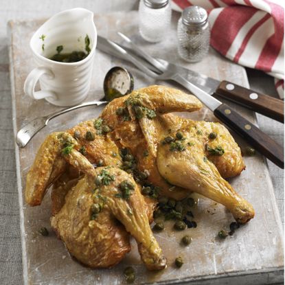 Spatchcock chicken with caper and oregano dressing recipe-recipe ideas-new recipes-woman and home