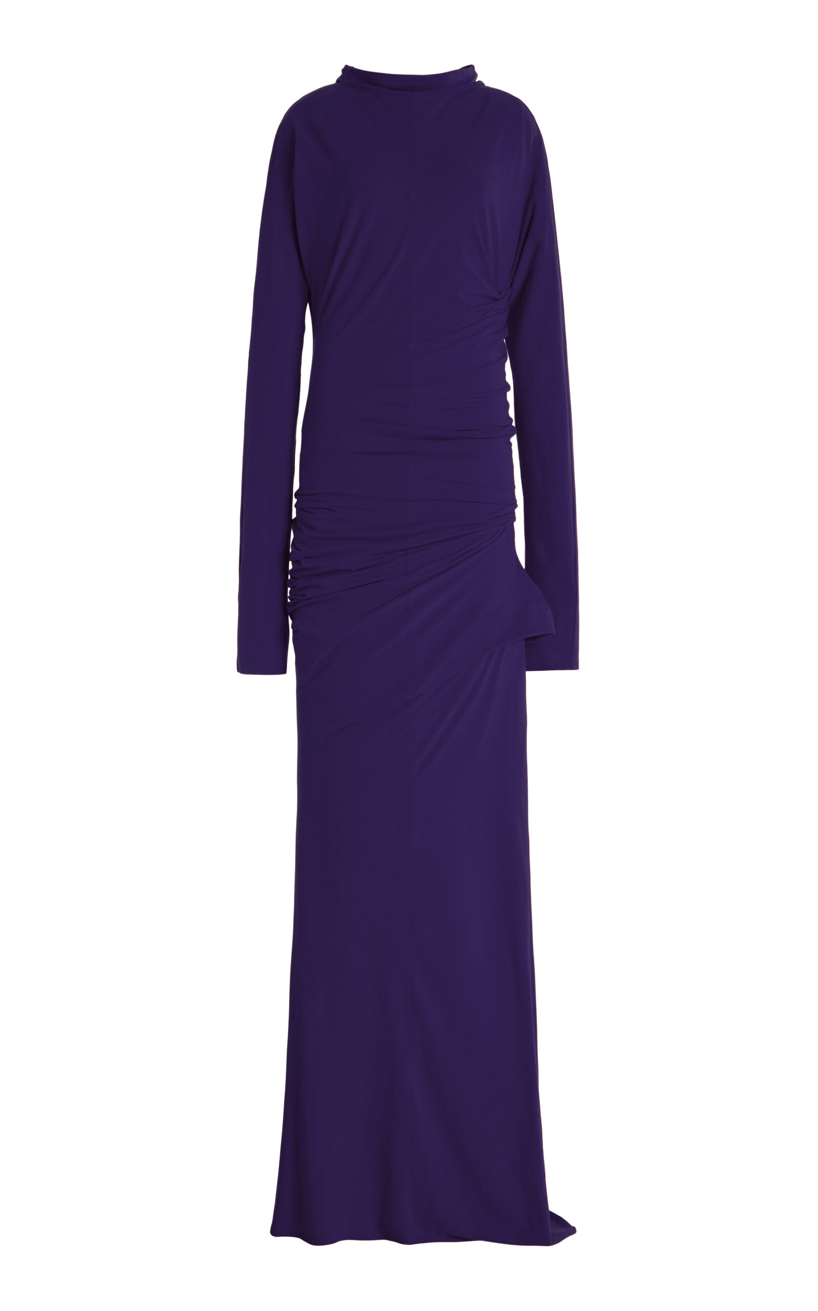 Twist Gathered Cotton Maxi Dress