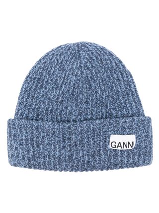 Logo-Patch Ribbed Beanie