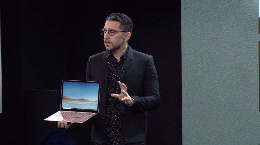 Panos Panay presents the Surface Laptop 3.