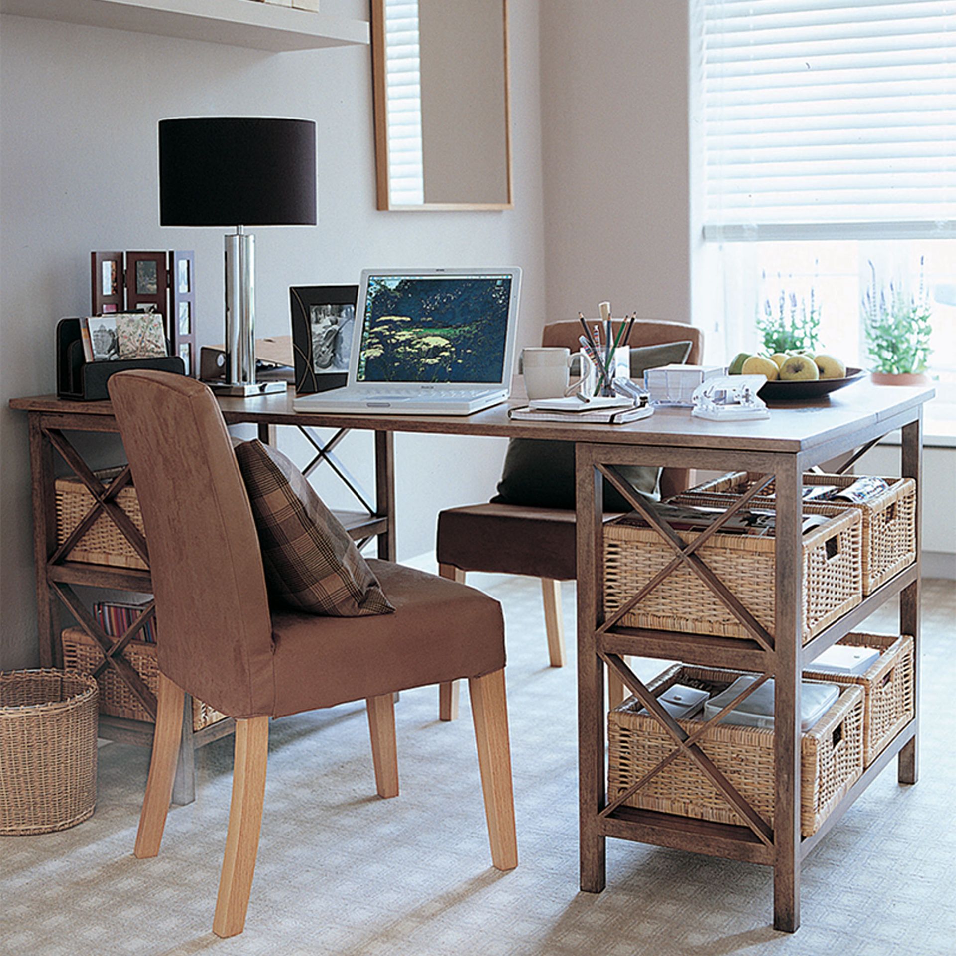 Home office layout ideas with back to back desks