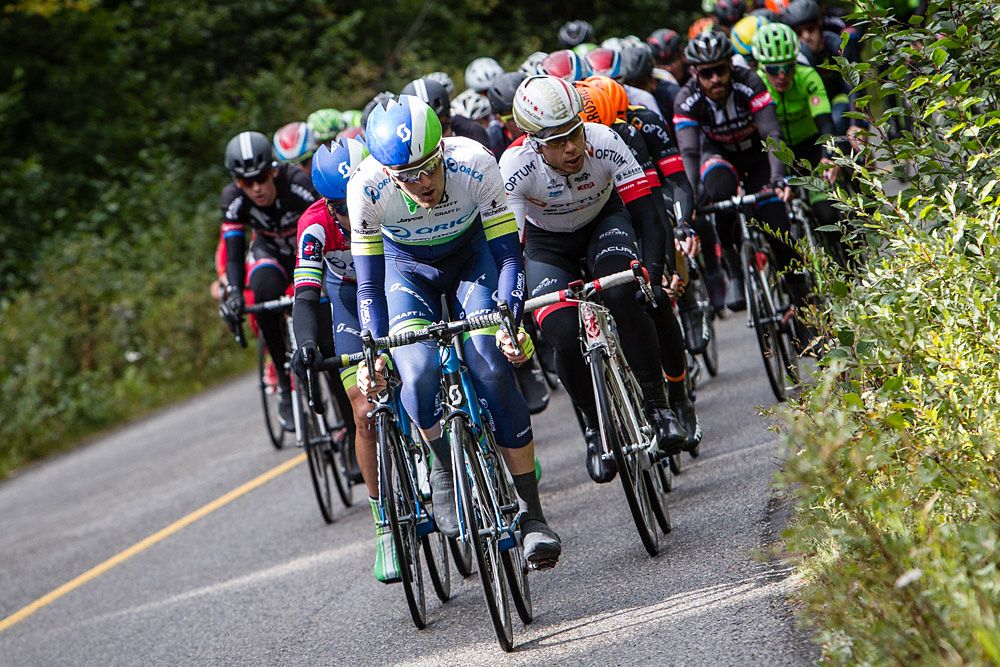 Orica-GreenEdge ride the front during stage 3 at the Tour of Alberta