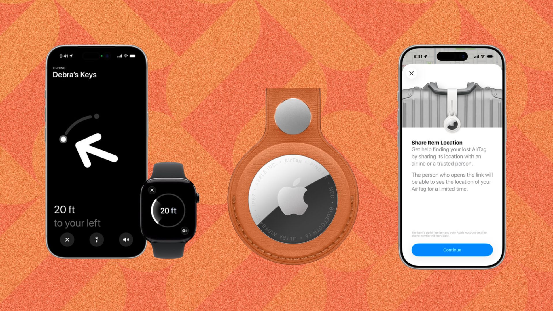 an image of an apple phone and watch, a tag, and an iphone 