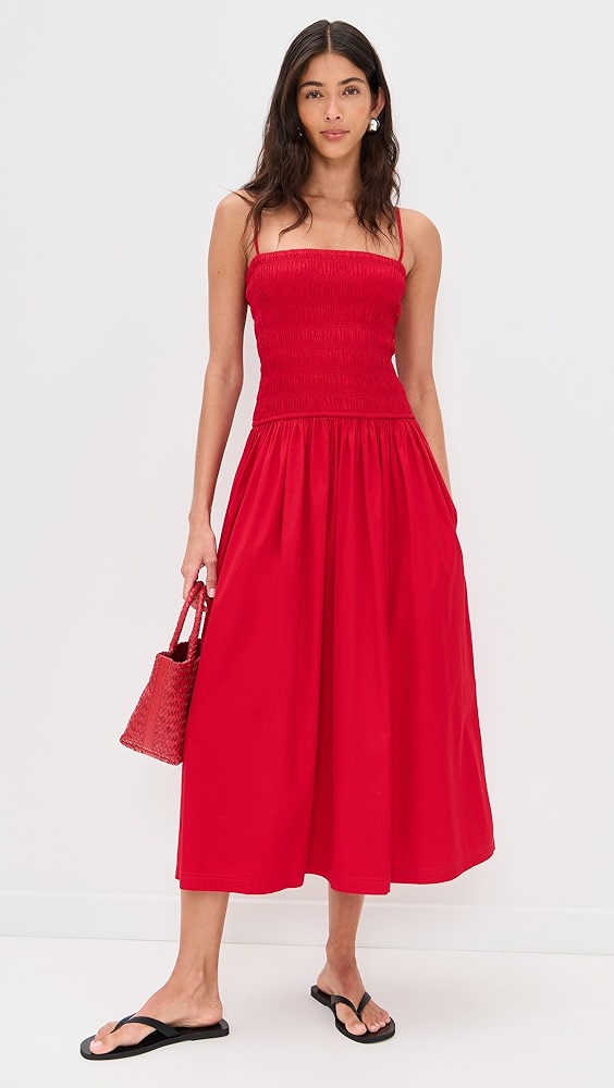 Madewell Poplin Smocked Maxi Dress