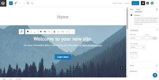 WordPress's site editor in use