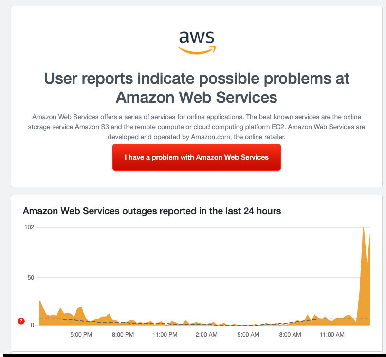 AWS también está tropezando