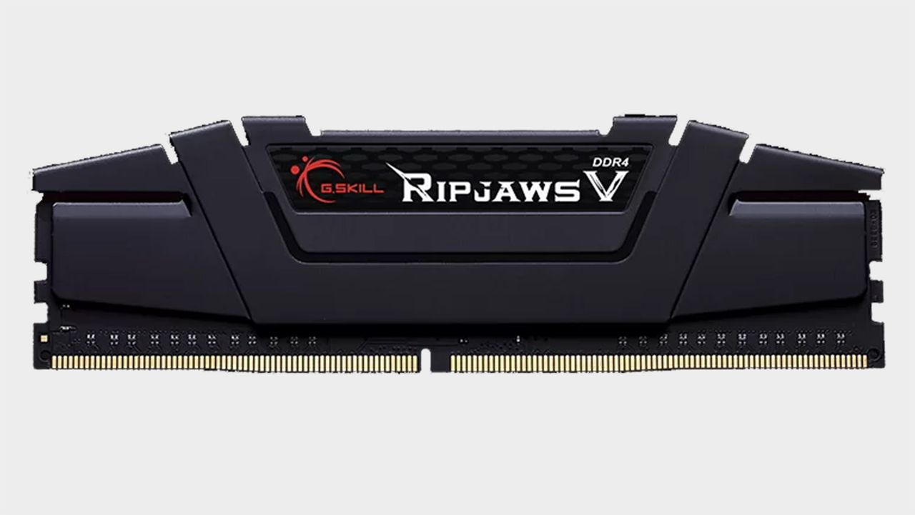 G.Skill Ripsaw V DDR4 RAM on a grey background