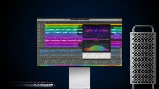 Apple Logic Pro running on a Mac with a MIDI keyboard