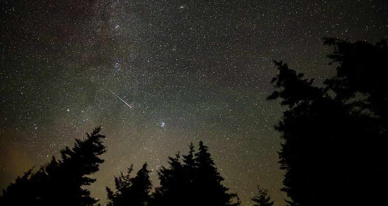 A 30-second exposure view of the 2021 Perseids from Spruce Knob, West Virginia, taken on Aug. 11, 2021..