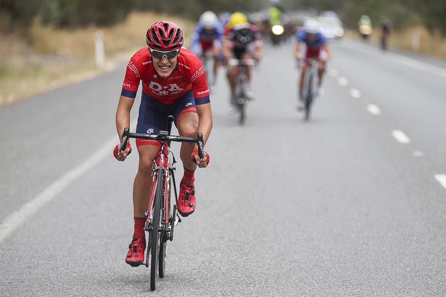Adam Phelan earned his Most Aggressive jersey after a late attack with 5km to go