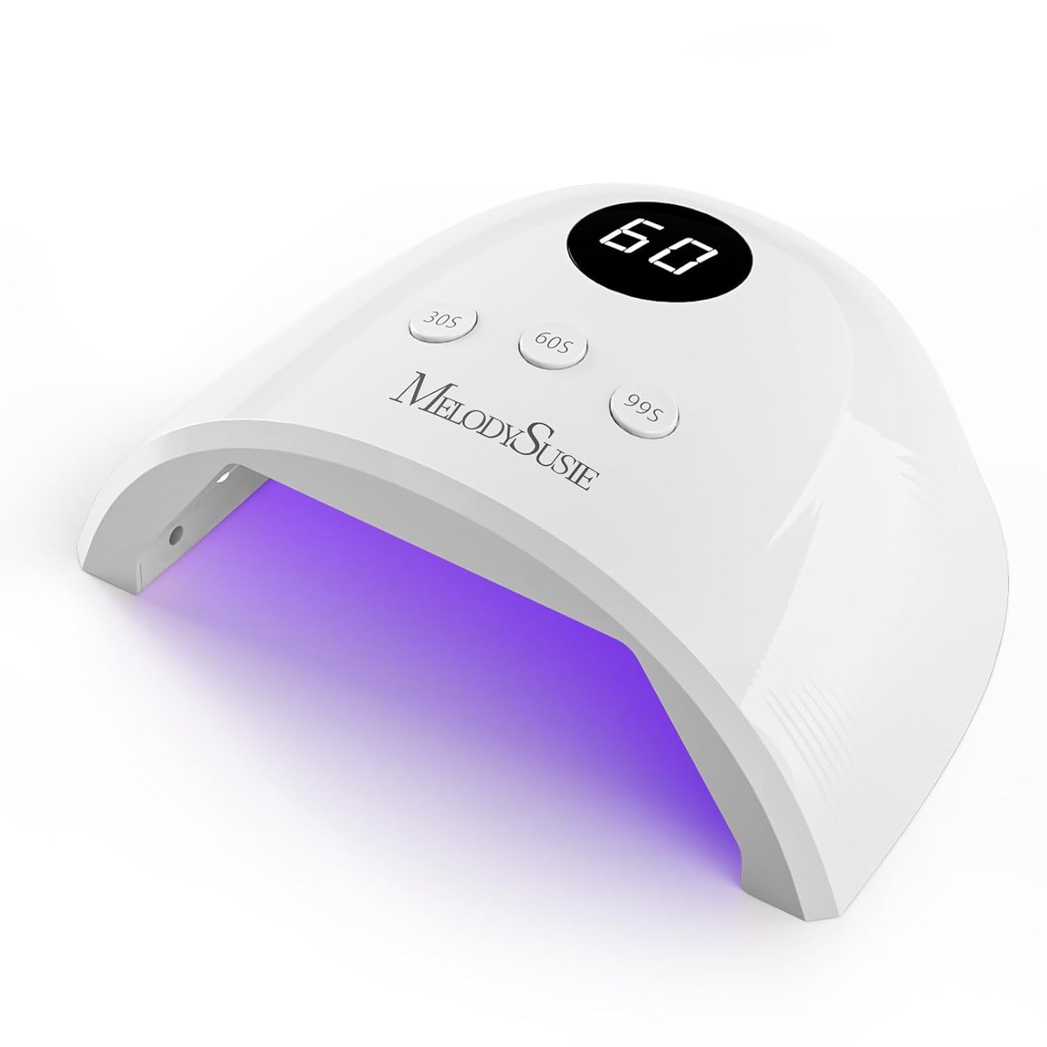 Melodysusie Compact Advanced Uv Led Nail Lamp, P-Plus30f Nail Dryer With 3 Timers &amp;amp; Smart Sensor Cures All Gels, Especially Rhinestone Glue, Solid &amp;amp; Liner Gel Polishes for Advanced Diy at Home-White