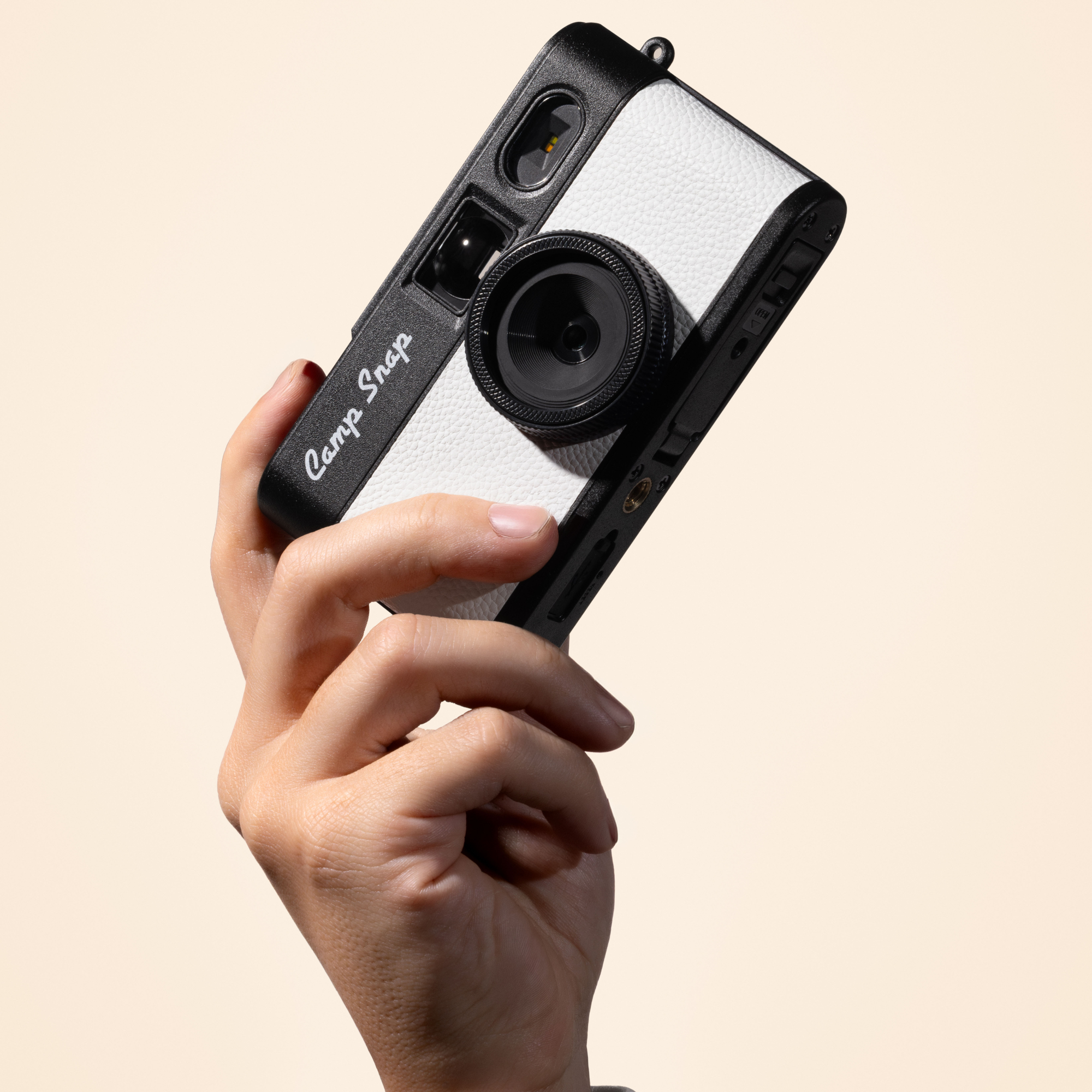 Photograph of Camp Snap 2 small digital compact camera in white