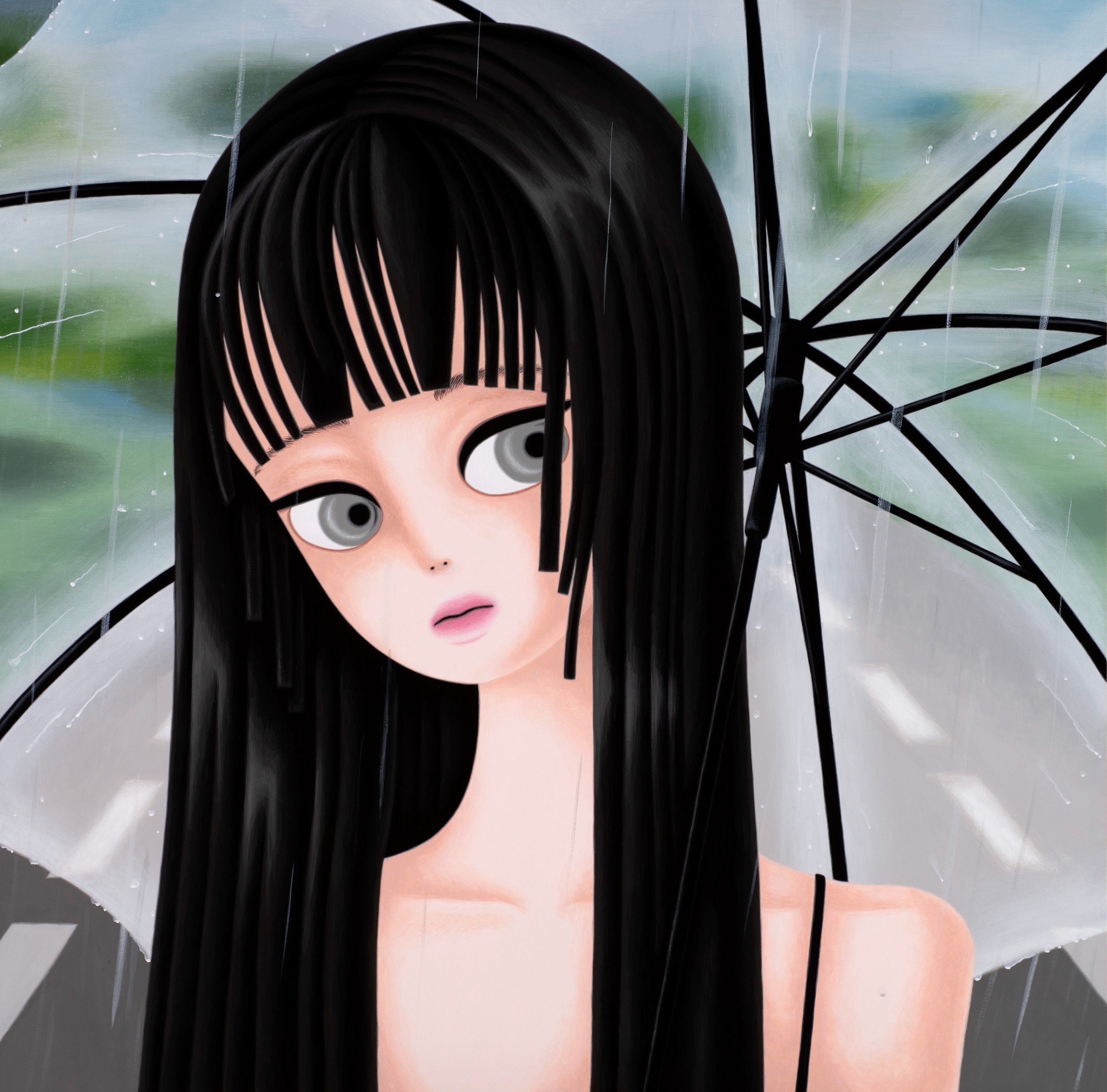 art by Sujin Lee of solitary female figures