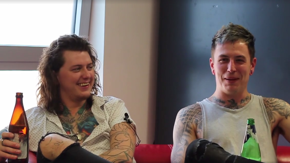 A still from the Asking Alexandria interview video