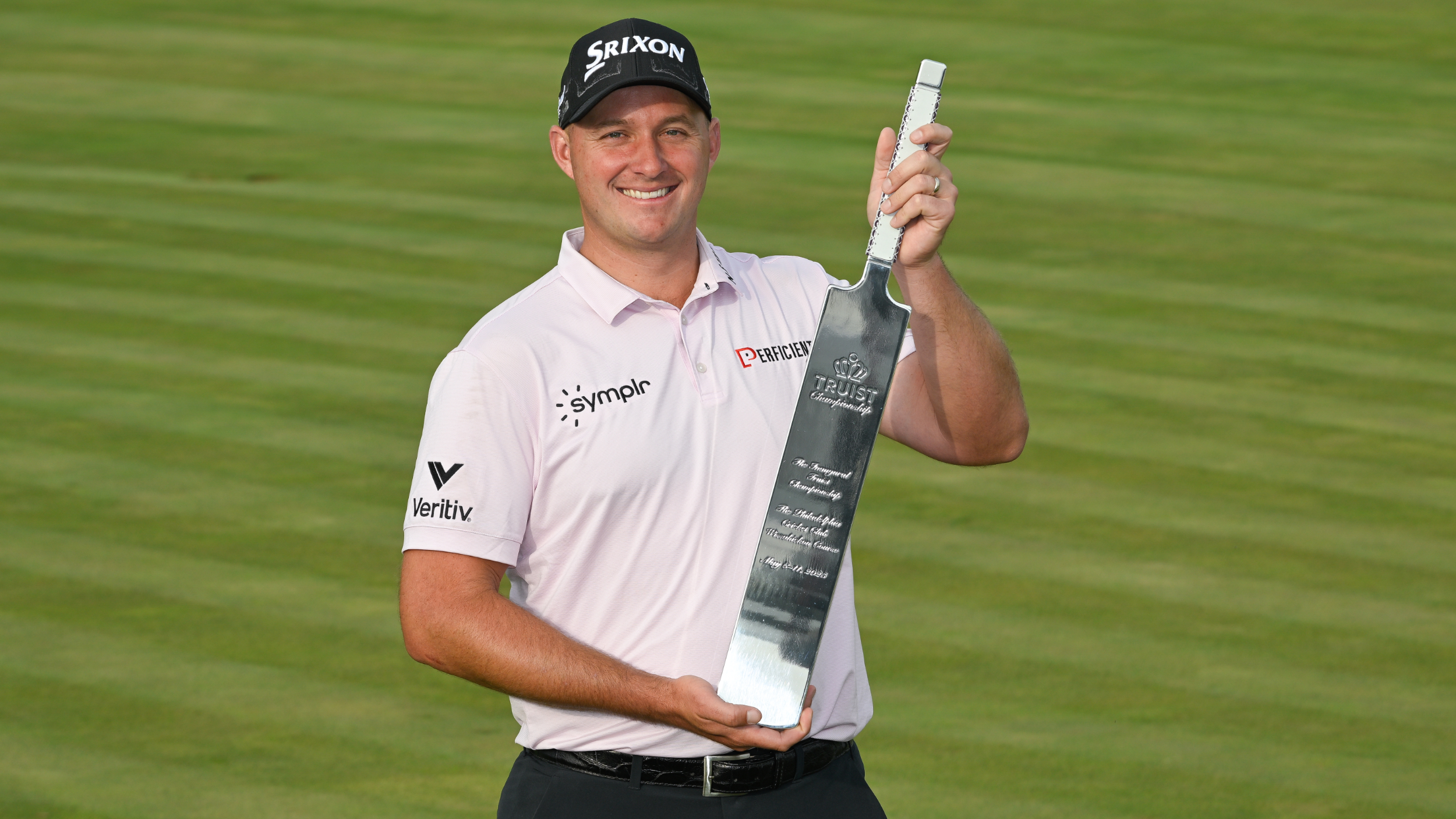 Sepp Staka holding the Truist Championship trophy