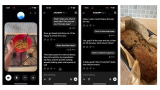 Screenshots of ChatGPT baking